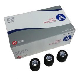 2" Black Sensi Wrap (Latex) - Case - Dynarex